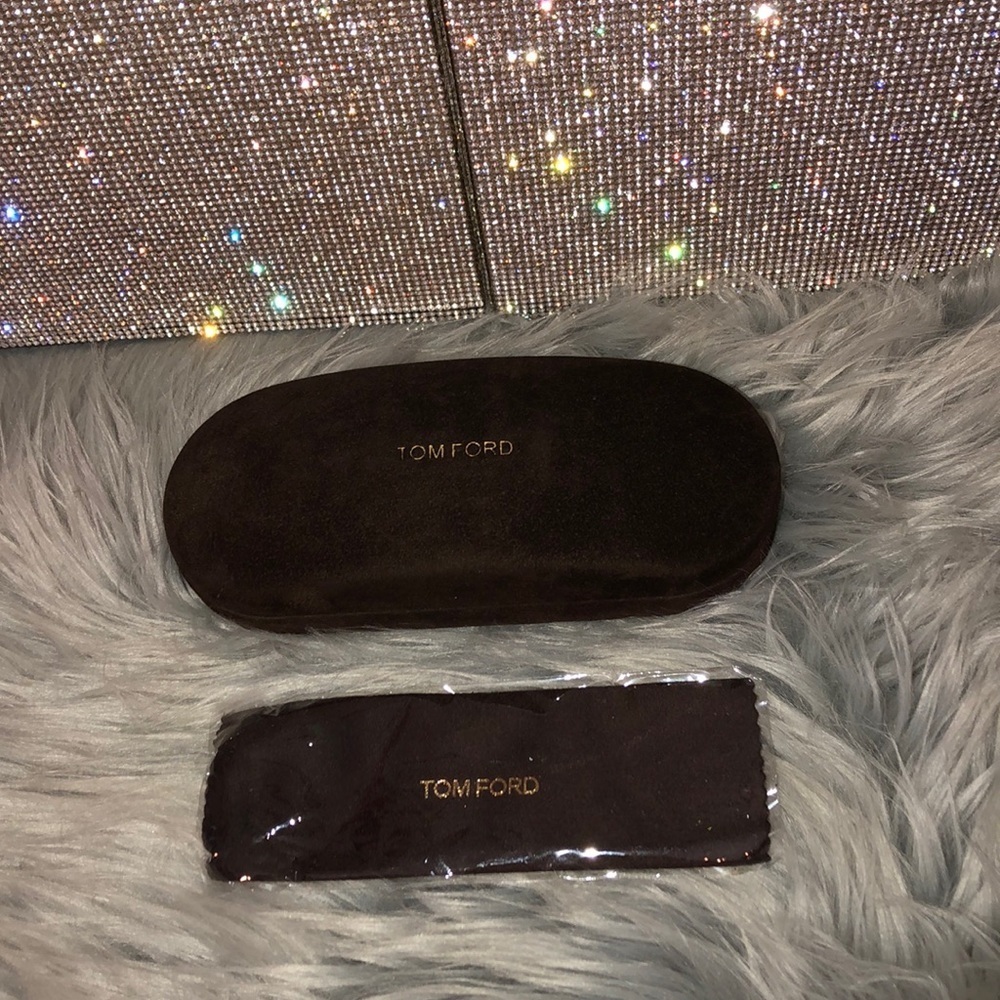 Tom Ford sunglass case and cloth lense cleaner